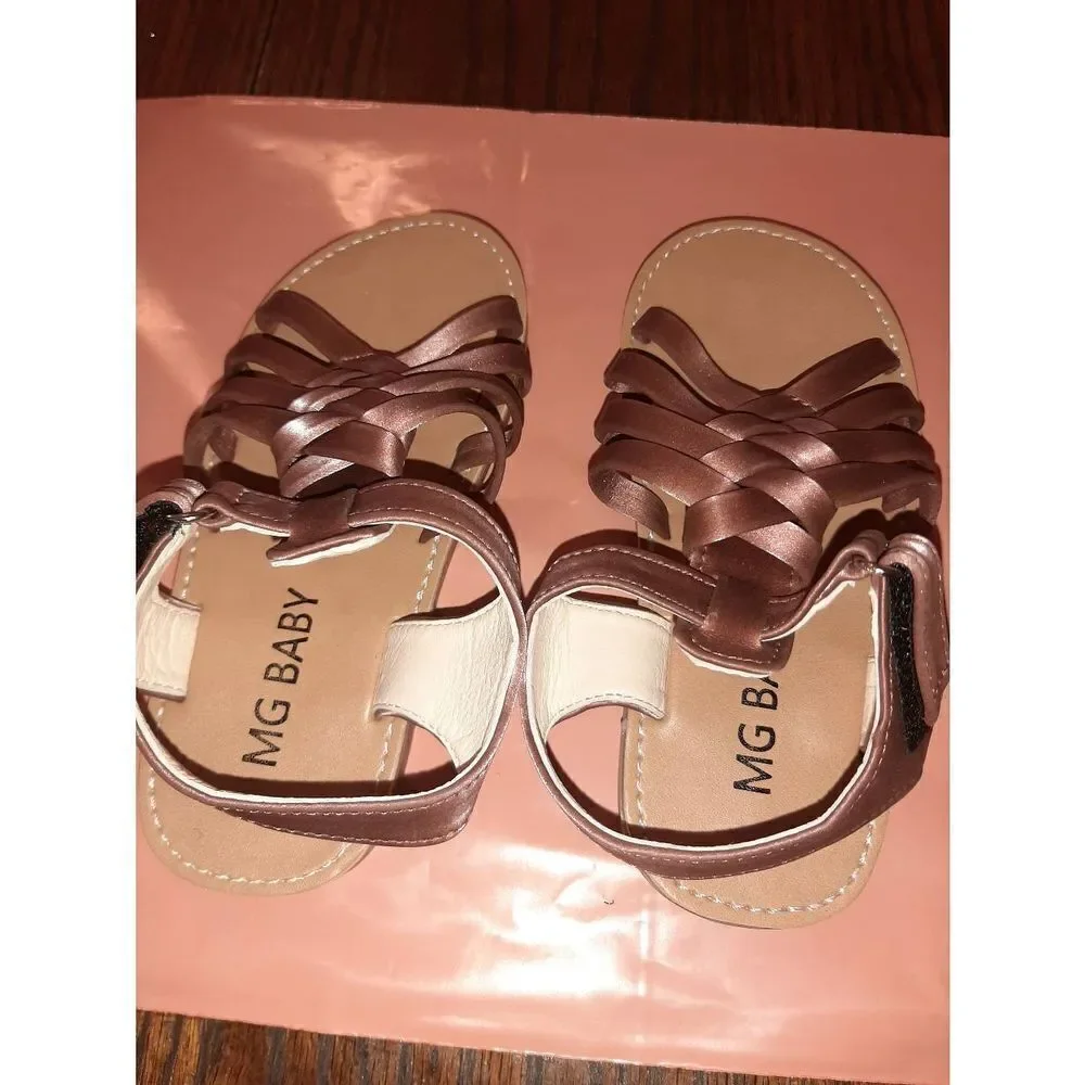 New Toddler Size 10 (27) MG Baby Brown Open Toe Strappy Sandals
